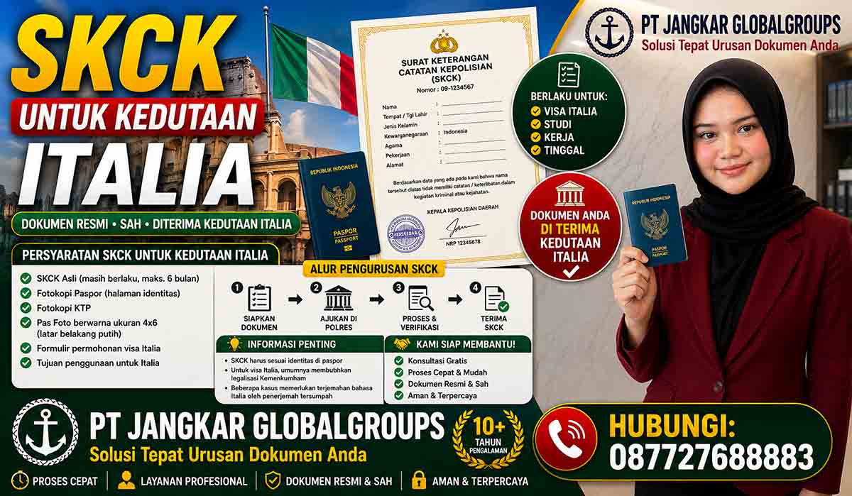SKCK untuk Kedutaan Italia