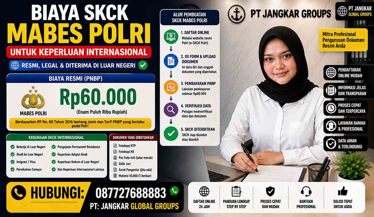 Biaya SKCK Mabes Polri untuk Keperluan Internasional