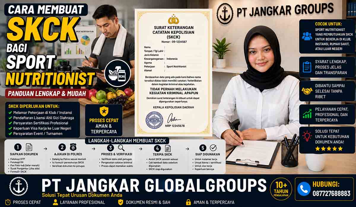 Cara Membuat SKCK bagi Sport Nutritionist