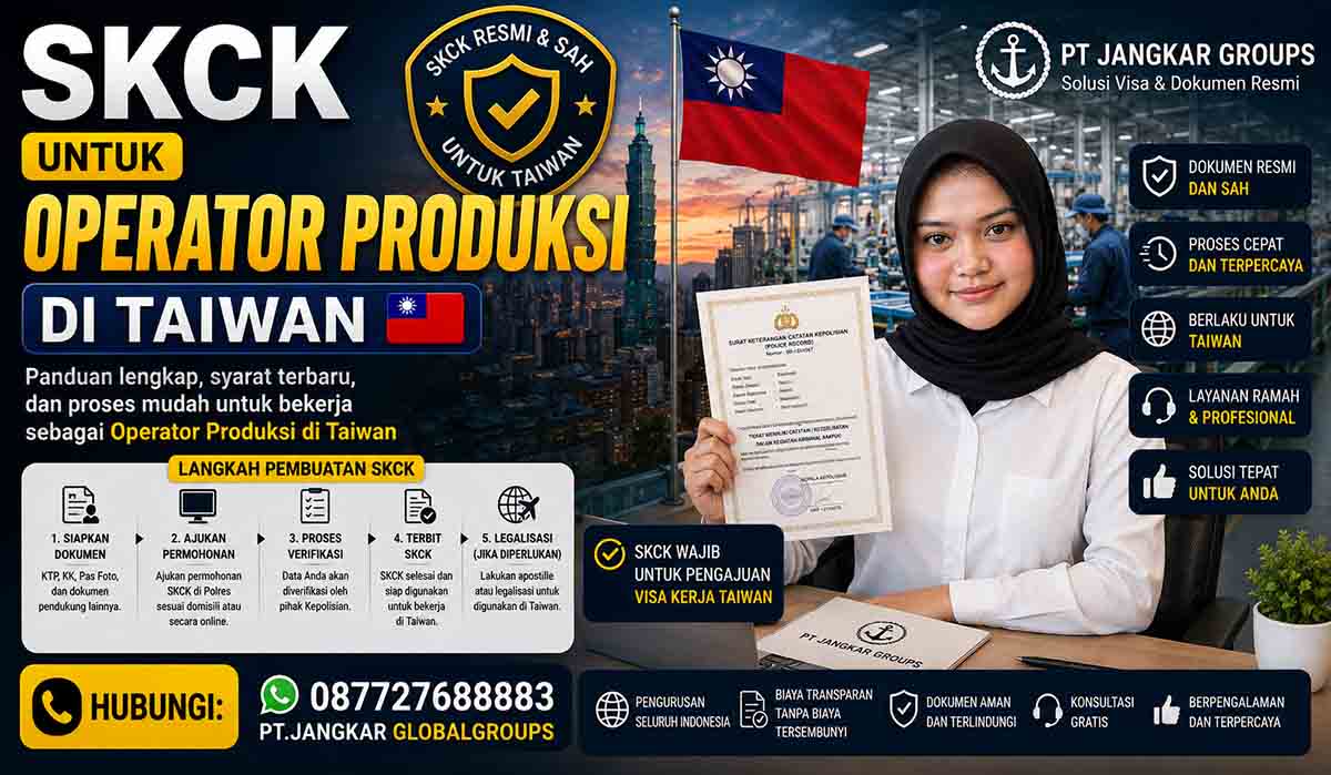 SKCK untuk Operator Produksi di Taiwan