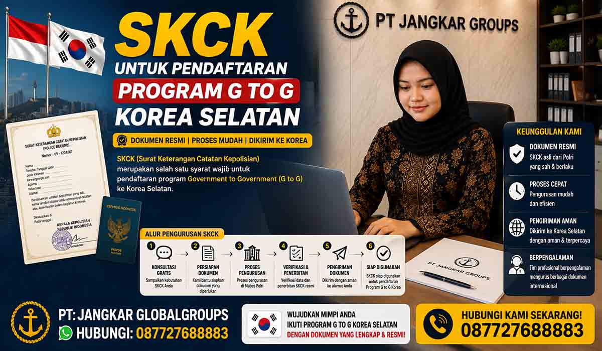 SKCK untuk Pendaftaran Program G to G Korea Selatan