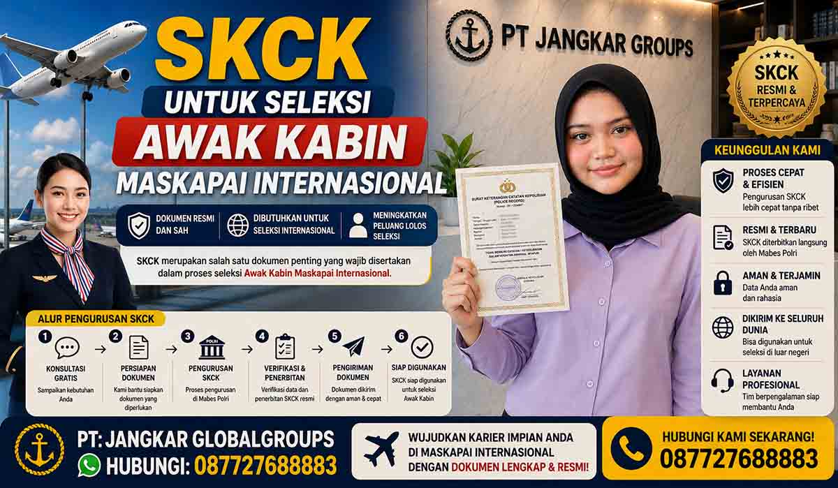 SKCK untuk Seleksi Awak Kabin Maskapai Internasional