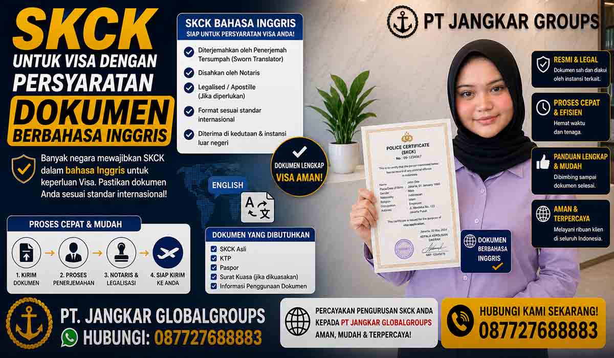 SKCK untuk Visa dengan Persyaratan Dokumen Berbahasa Inggris