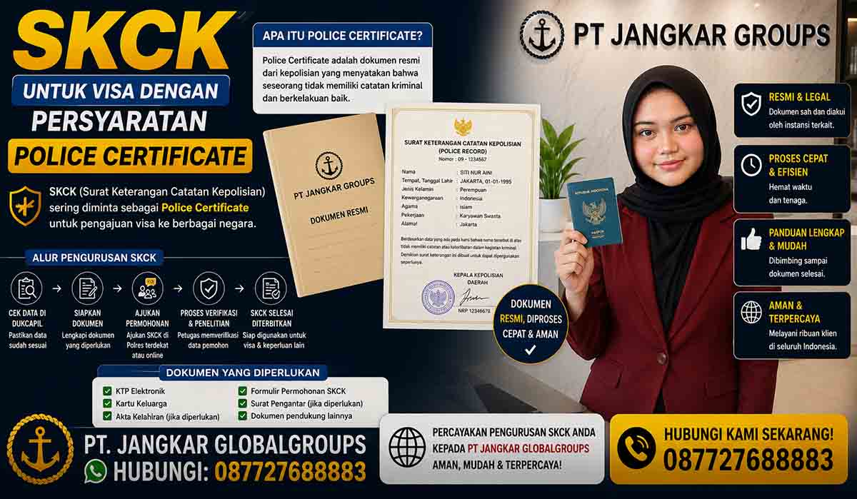 SKCK untuk Visa dengan Persyaratan Police Certificate