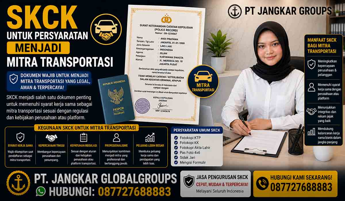 SKCK untuk Persyaratan Menjadi Mitra Transportasi