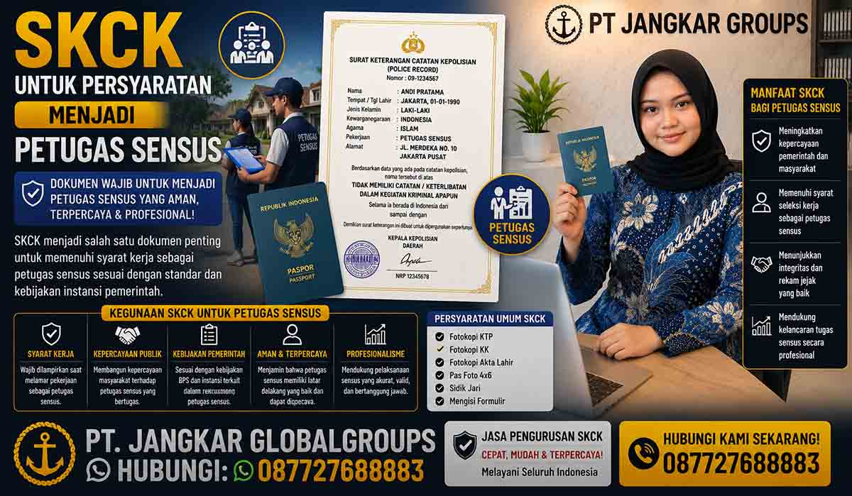 SKCK untuk Persyaratan Menjadi Petugas Sensus